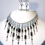 One of a kind necklace and earring set crafted together with capacitors and diodes 20
